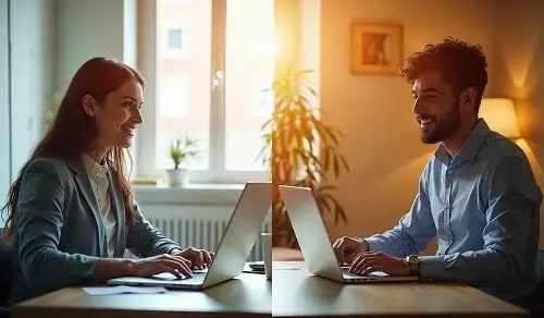 Abogados negocian en sus respectivas oficinas sobre un contrato. Artículo de Bigle sobre IA, CLM y contratos.