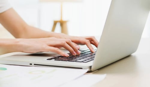 Young lawyer works on her computer