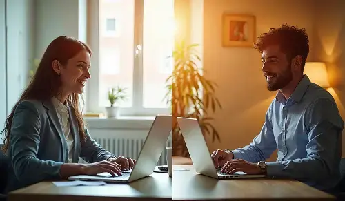 Lawyers negotiate in their respective offices on a contract. Bigle article on AI, CLM and contracts.