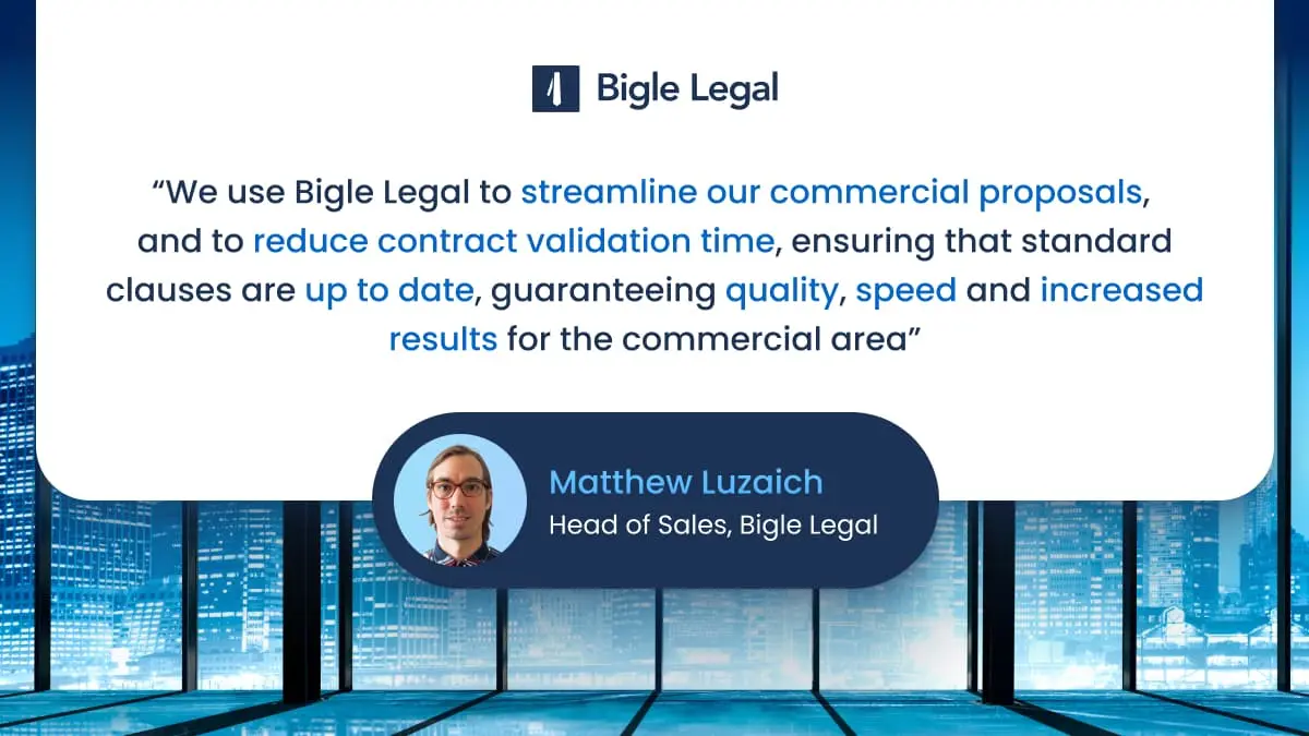 Matthew Luzaich, Sales Director at Bigle Legal.